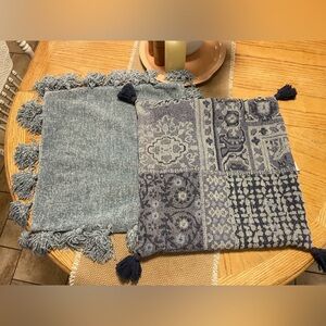 Bohemian Blue and Gray Throw Pillows